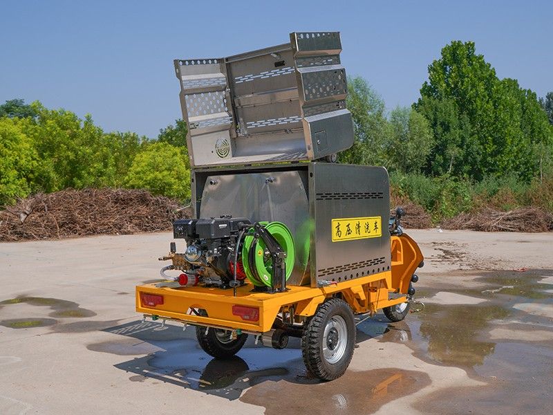 不銹鋼后掀背電動(dòng)三輪高壓清洗車(800L)Q4